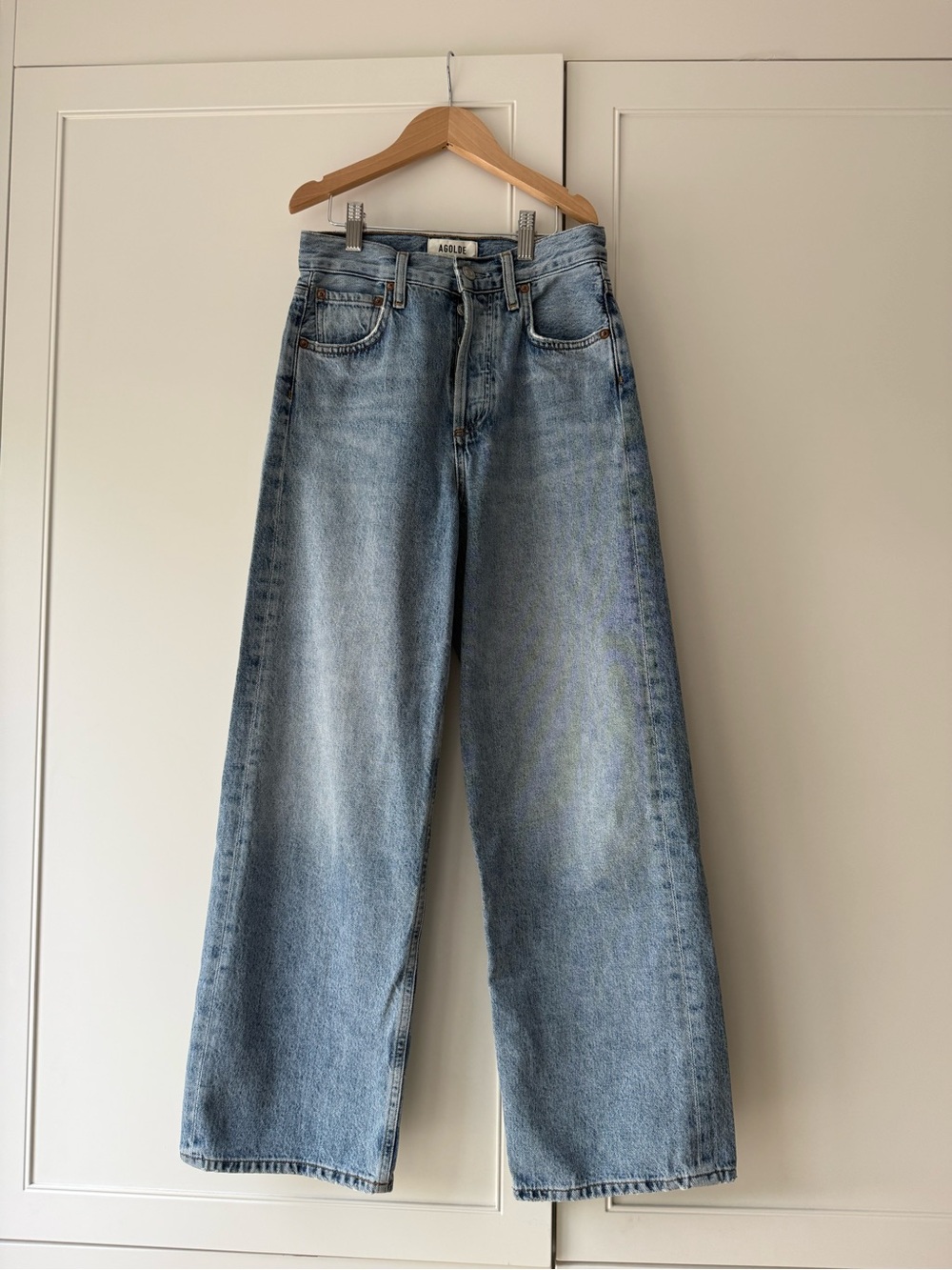 Agolde REN High Rise Blue Jeans Wide Leg Cropped